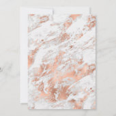 Elegant Roos Goud & Wit Marmer Virtual Wedding I Kaart (Achterkant)