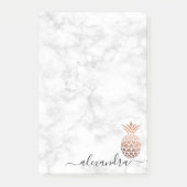 Elegant roos goud witte marmer ananas post-it® notes (Voorkant)