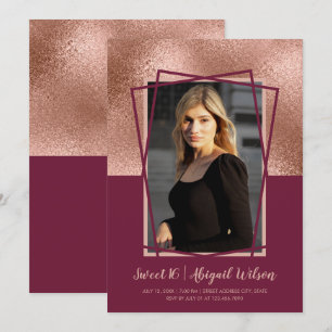 Elegant roos goud, zestien jaar oud kaart