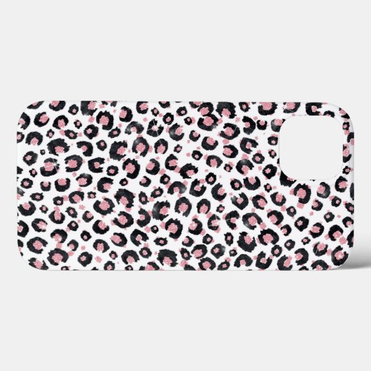 Elegant Roos Goud Zwart Luipaard Patroon Case-Mate iPhone Case (Achterkant (horizontaal))