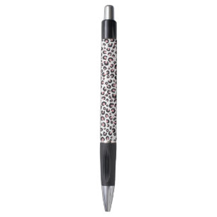 Elegant Roos Goud Zwart Luipaard Patroon Pen