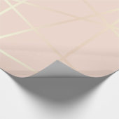 Elegant roos goud & zwart roze geometrisch cadeaupapier (Hoek)