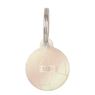 Elegant  roos goud & zwart roze geometrisch huisdierpenning