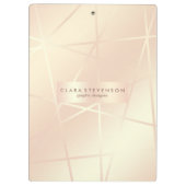 Elegant roos goud & zwart roze geometrisch klembord (Achterkant)