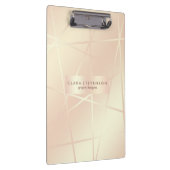 Elegant roos goud & zwart roze geometrisch klembord (Rechts)