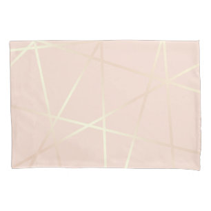 Elegant  roos goud & zwart roze geometrisch kussensloop