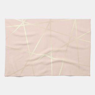 Elegant  roos goud & zwart roze geometrisch theedoek