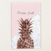 Elegant  roos goudananas witte marmer planner (Voorkant)