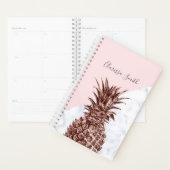 Elegant  roos goudananas witte marmer planner (Display)