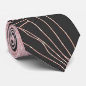 Elegant roos goudbladerroze vormgeving stropdas (Opgerold)