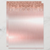 Elegant roos goudblanco papier, 8,5 x 11 inch (Voorkant / Achterkant)