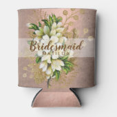 Elegant  roos goudbridesmaïde bruidebruin blikjeskoeler (Voorkant)