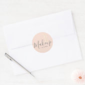 Elegant roos gouden anananas make-up ronde sticker (Envelop)
