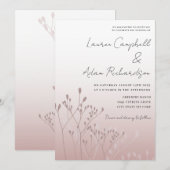 Elegant Roos Gouden Botanische Bruiloft Kaart (Voorkant / Achterkant)