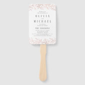 Elegant roos gouden botanische bruiloft programma handwaaier (Voorkant)