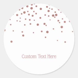 Elegant Roos Gouden Confetti Stippen Aangepaste te Ronde Sticker