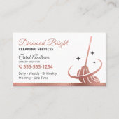 Elegant Roos Gouden Folie Janitorial Huis Reinigin Visitekaartje (Voorkant)