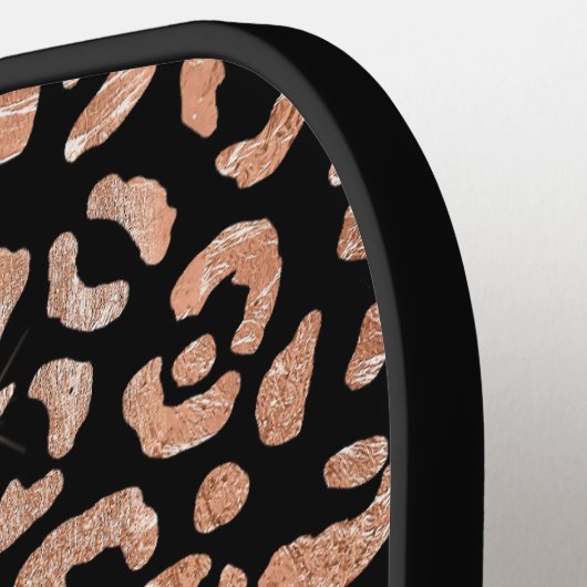 Elegant Roos Gouden Glam Luipaard Gepersonaliseerd Pickleball Paddle (Links Detail)