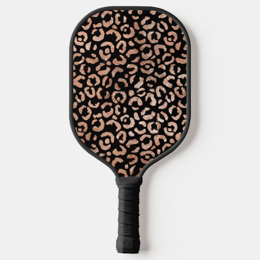 Elegant Roos Gouden Glam Luipaard Gepersonaliseerd Pickleball Paddle (Achterkant)