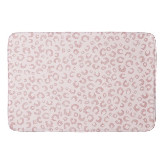 Elegant Roos Gouden Glitter Luipaard Patroon Badmat (Voorkant)