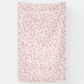 Elegant Roos Gouden Glitter Luipaard Patroon Spandoek (Verticaal)