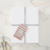 Elegant roos gouden glitter roze rendier kerst cadeaulabel (Met Touw)