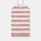 Elegant roos gouden glitter roze rendier kerst cadeaulabel (Achterkant)