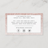 Elegant Roos Gouden Glitter Visitekaartje (Achterkant)