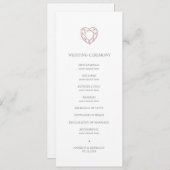 Elegant roos gouden hart bruiloft programma (Voorkant / Achterkant)