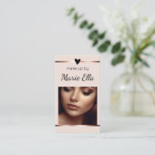 Elegant Roos Gouden Hart Foto QR Code Sjabloon Visitekaartje (Staand voorkant)