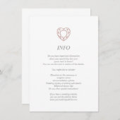 Elegant roos gouden hart info/details kaart (Voorkant / Achterkant)