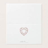 Elegant roos gouden hart plaats kaarten - gevouwen (Buitenkant ongevouwen)