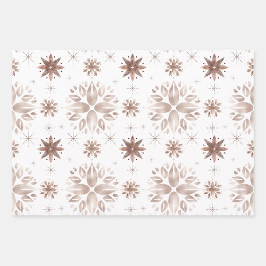 Elegant Roos Gouden Harten & Bloemen op Wit Inpakpapier Vel (Voorkant 2)