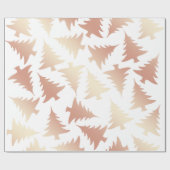 Elegant roos gouden kerstboomstructuur cadeaupapier (Vlak)