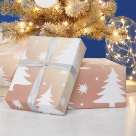 Elegant roos gouden kerstboomstructuur cadeaupapier