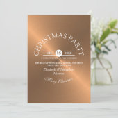 Elegant Roos Gouden Kerstfeest Uitnodiging (Staand voorkant)