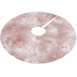 Elegant roos gouden Kerstmis Snowflake Patroon Kerstboom Rok