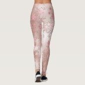 Elegant roos gouden Kerstmis Snowflake Patroon Leggings (Achterkant)