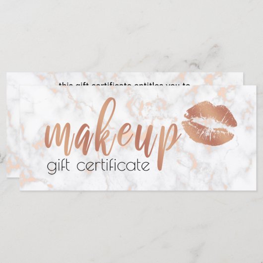 Elegant roos gouden lippen en marmer (Voorkant / Achterkant)