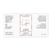 Elegant Roos Gouden Logo Haarolie 2OZ Dropper Fles Etiket (Voorkant)