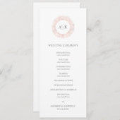 Elegant roos gouden monogram bruiloft programma (Voorkant / Achterkant)