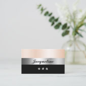 Elegant Roos Gouden Rhinestones Logo en QR Code Visitekaartje (Staand voorkant)