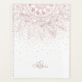 Elegant Roos Gouden Stippen Mandala Planner (Voorkant)