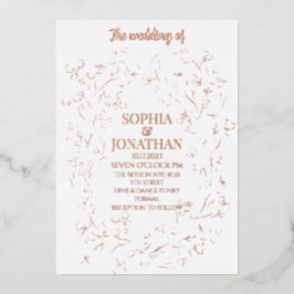 Elegant roos goudfolie bruiloft folie uitnodiging