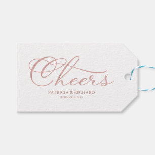 Elegant Roos Goudfolie Cheers Wijnfles Labels Cadeaulabel