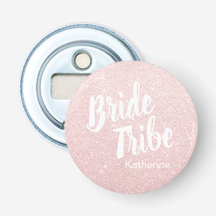 Elegant  roos goudglitter bruidtribe button flesopener