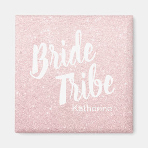 Elegant roos goudglitter bruidtribe magneet