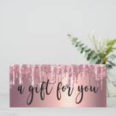 Elegant roos goudglitter drip haar stylist (Staand voorkant)