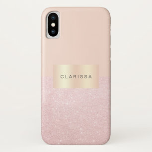 Elegant  roos goudglitter en wazig roze iPhone x hoesje