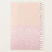 Elegant roos goudglitter en wazig roze planner (Achterkant)